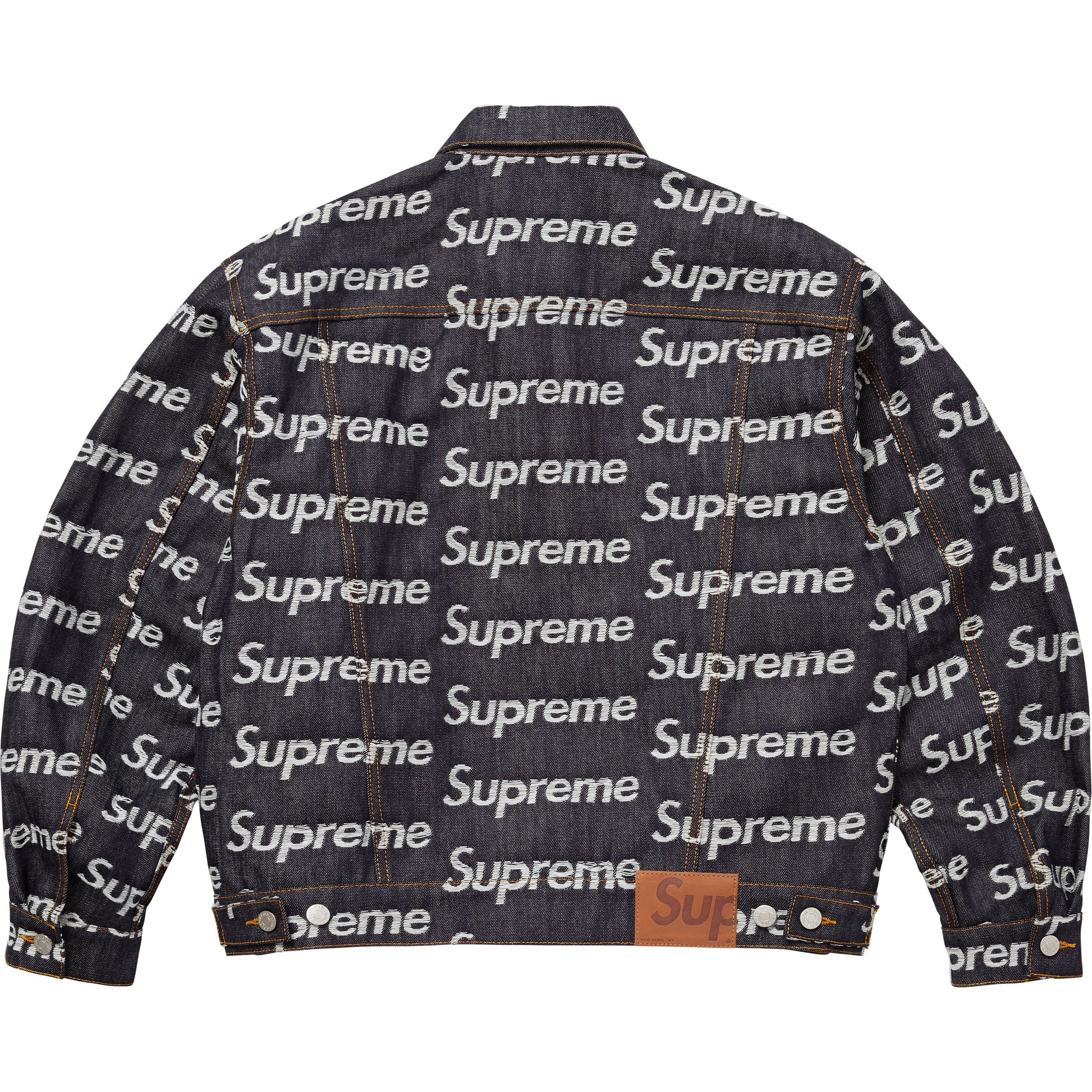 Jacquard Logos Denim Trucker Jacket view 16